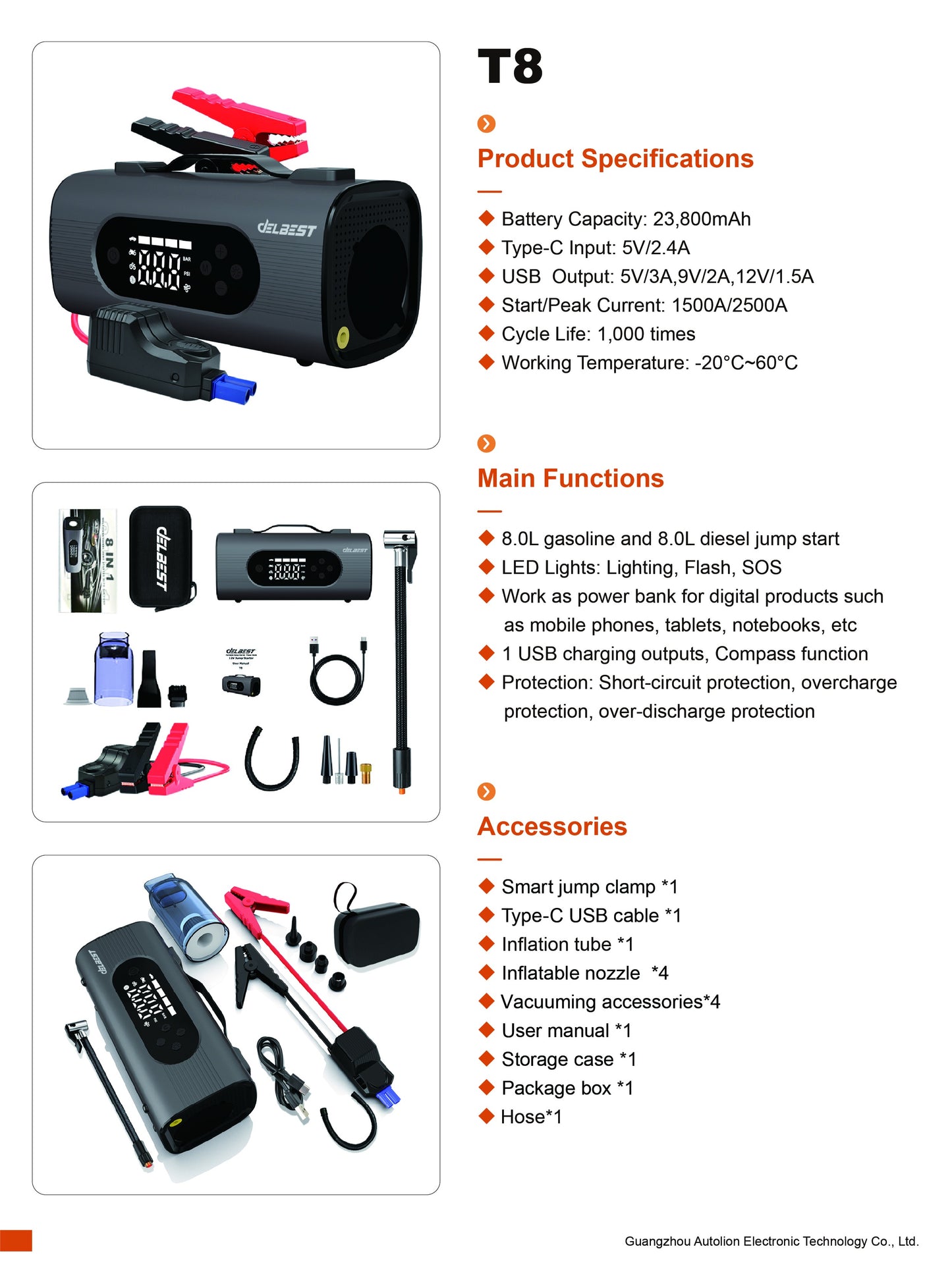 10-in-1 Smart Jump Starter with Air Compressor