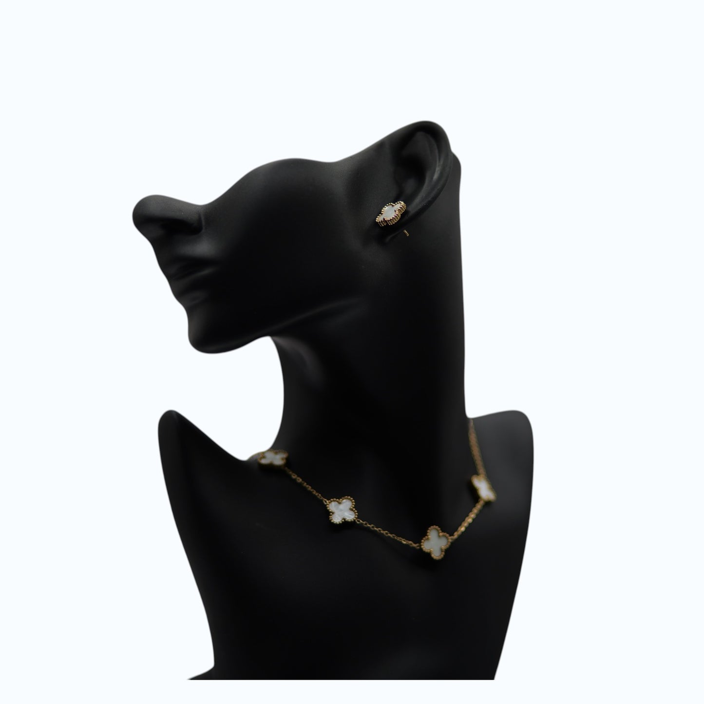 💎 Clover Luxury Jewelry Set – Gold Plated Necklace & Earrings Set for Women | Elegant Gift Collection