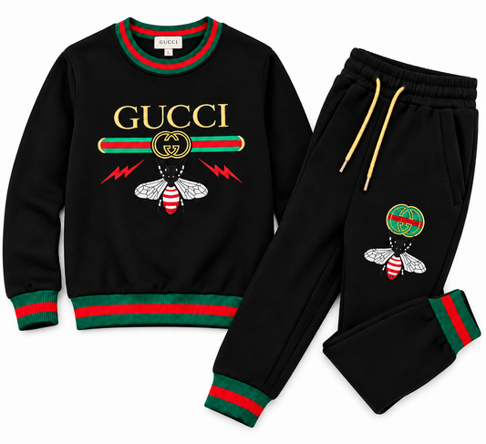 GUCCI Bee Graphic Black 2-Piece Tracksuit | Sweatshirt & Joggers