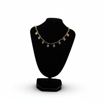 💖 Elegant Gold Heart Crystal Necklace for Women | Luxury Gift