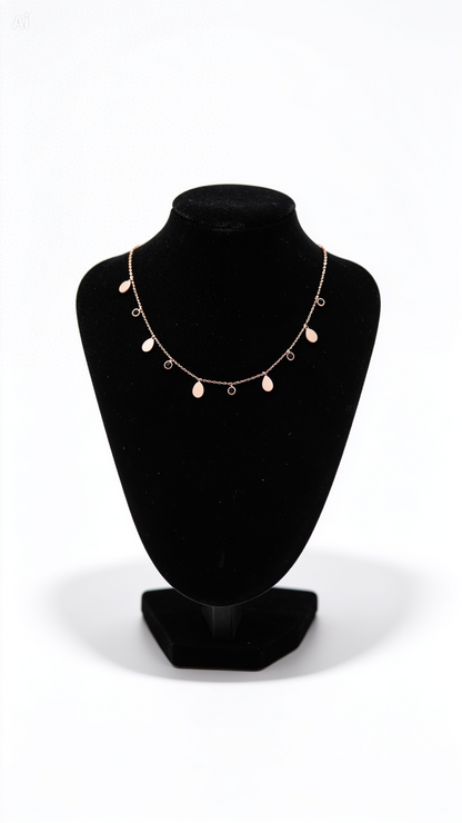 Rose Gold Dainty Charm Necklace for Women | Adjustable Luxury Minimalist Necklace | Unique Trend Collection