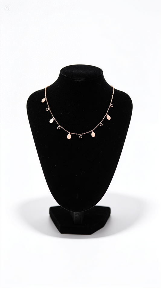 Rose Gold Dainty Charm Necklace for Women | Adjustable Luxury Minimalist Necklace | Unique Trend Collection