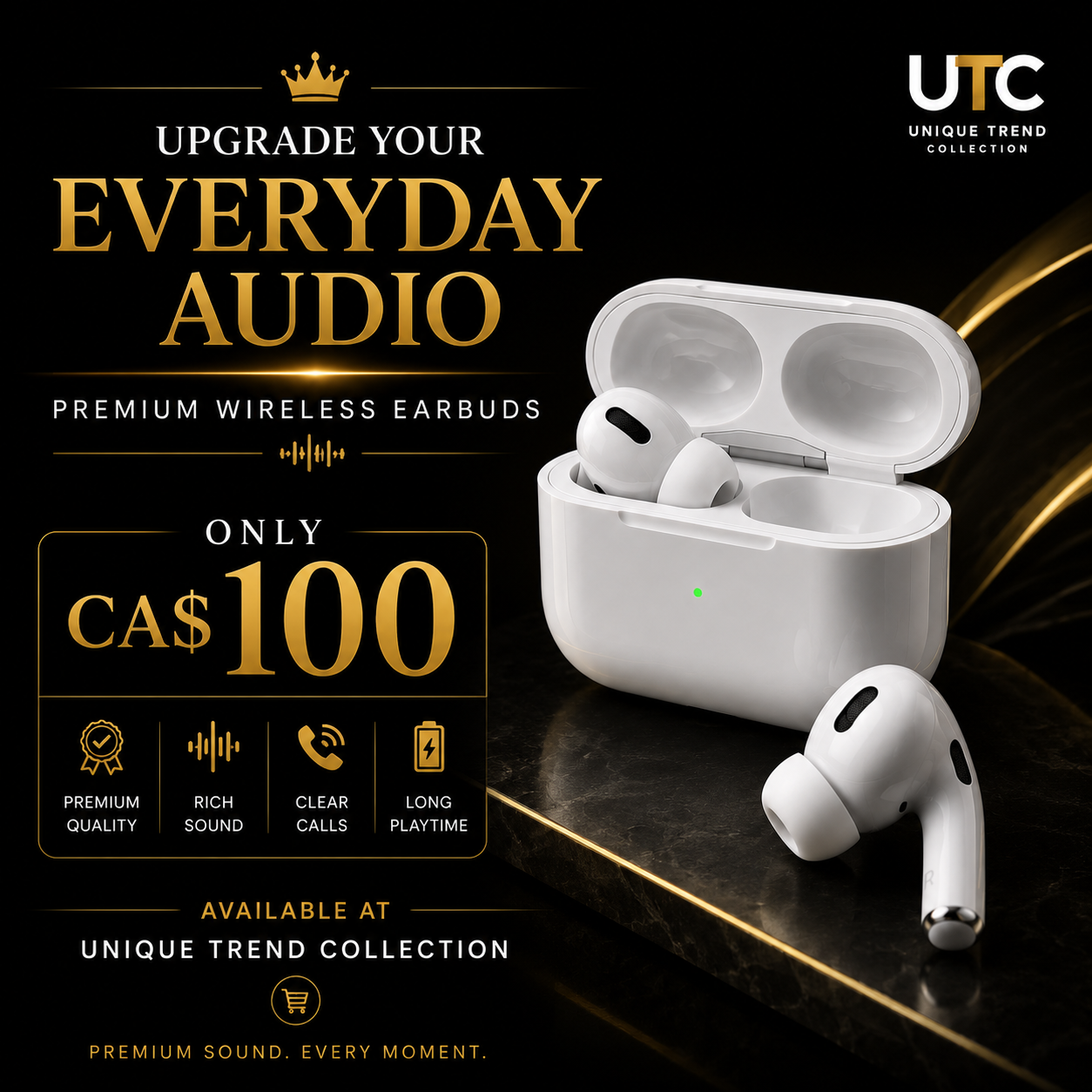 🎧 Premium Wireless Earbuds with Active Noise Cancellation | Bluetooth 5.3 | USB-C Charging Case | 2-Year Seller Warranty