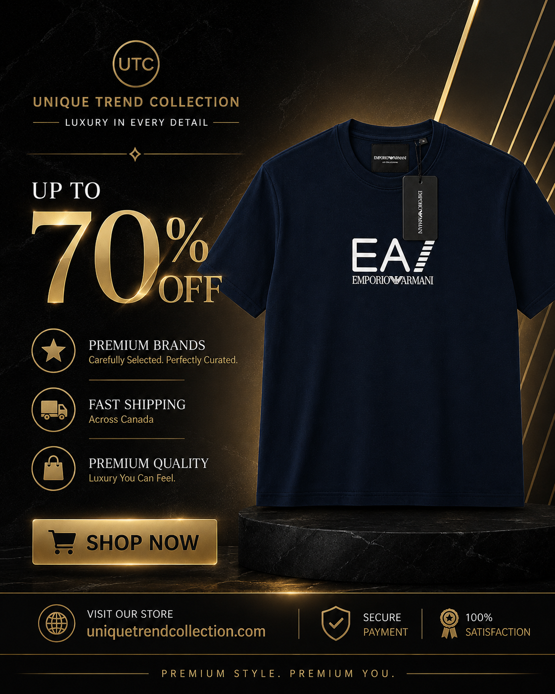 👕 Premium Men's Crew Neck T-Shirt | Soft Cotton Blend | Modern Everyday Style | Navy Blue