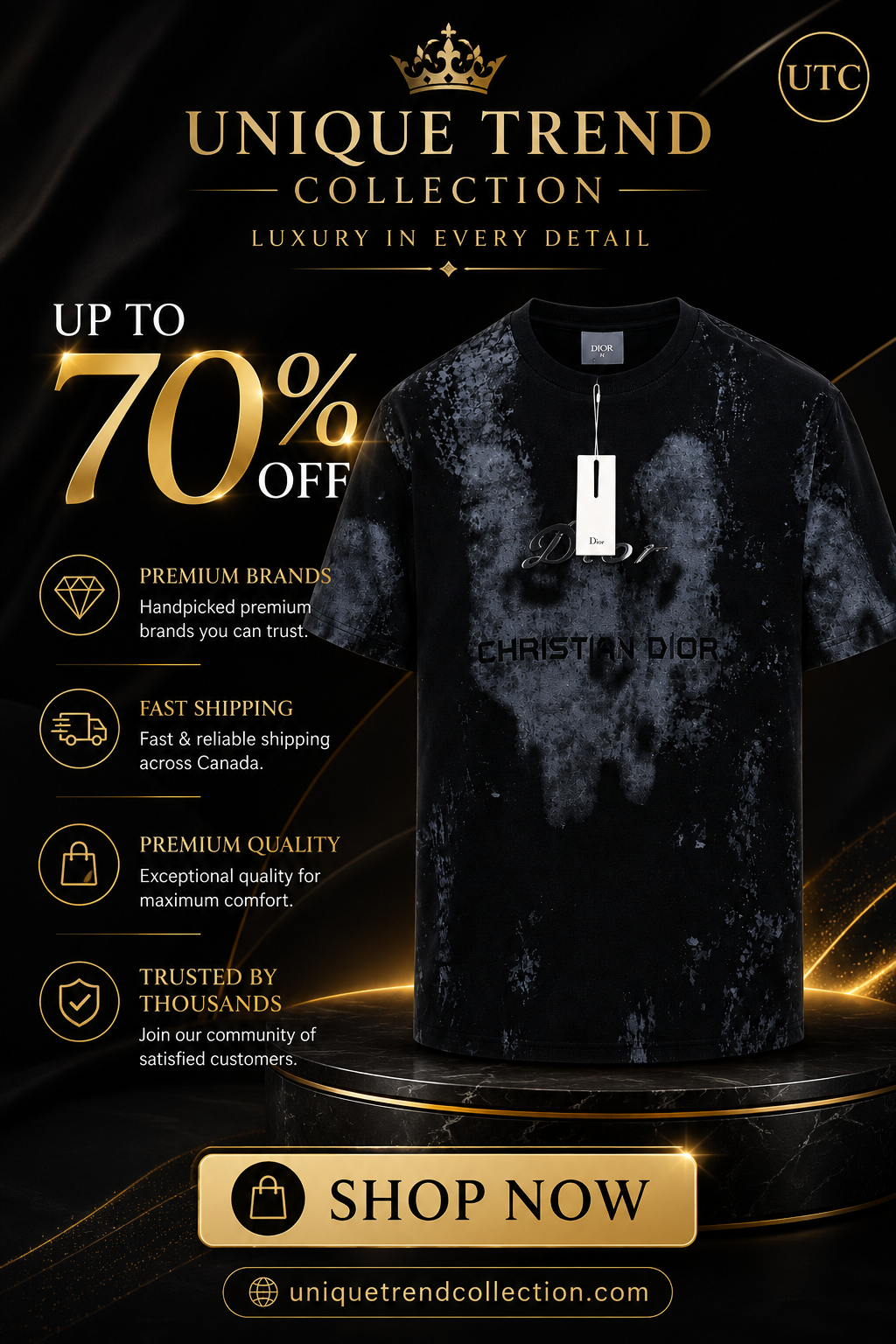 Premium Men's Black Graphic Crew Neck T-Shirt | Soft Cotton Blend | Modern Fit