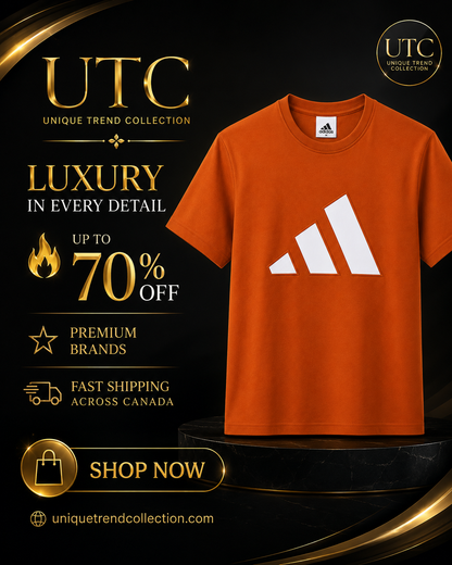 Adidas Men's Essentials Big Logo T-Shirt – Orange | Premium Cotton Crew Neck | Originals