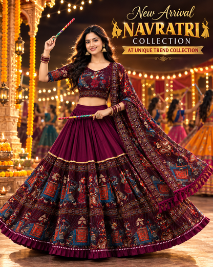 Women’s Traditional Navratri Chaniya Choli Set | Garba Lehenga Choli with Dupatta
