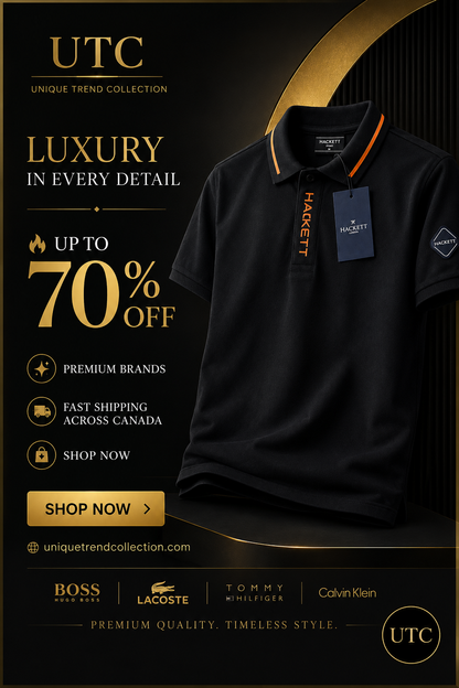 🖤 Hackett London Men's Premium Black Polo Shirt 👕✨ | Luxury Cotton | Smart Casual