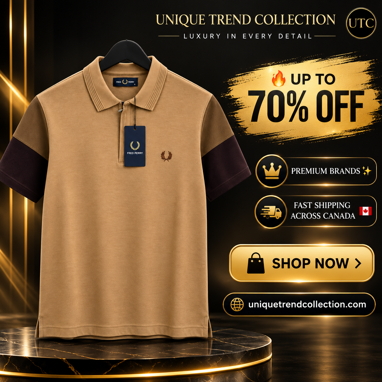 👑 Fred Perry Men's Premium Polo Shirt 👕 | 🤎 Luxury Cotton Comfort | ✨ Smart Casual Style | 🇨🇦 Fast Shipping