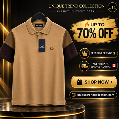 👑 Fred Perry Men's Premium Polo Shirt 👕 | 🤎 Luxury Cotton Comfort | ✨ Smart Casual Style | 🇨🇦 Fast Shipping