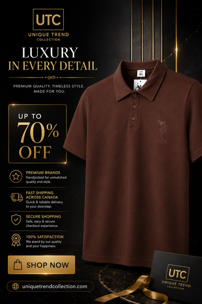 Women’s Premium Brown Embroidered Polo T-Shirt – Classic Short Sleeve