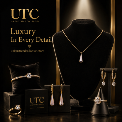 Luxury Crystal Teardrop Necklace – Gold Plated Elegant Pendant for Women