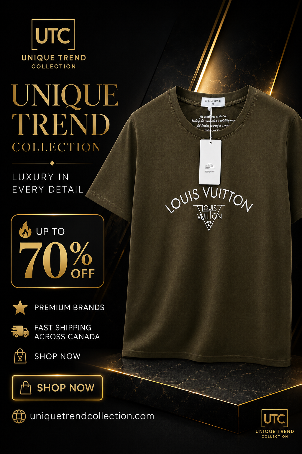 Louis Vuitton Women's Premium Olive Green Logo Cotton T-Shirt | Luxury Short Sleeve Crew Neck Casual Tee