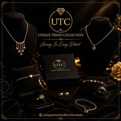 💖 UTC Luxury Heart Tassel Necklace for Women | Elegant Gold Crystal Pendant