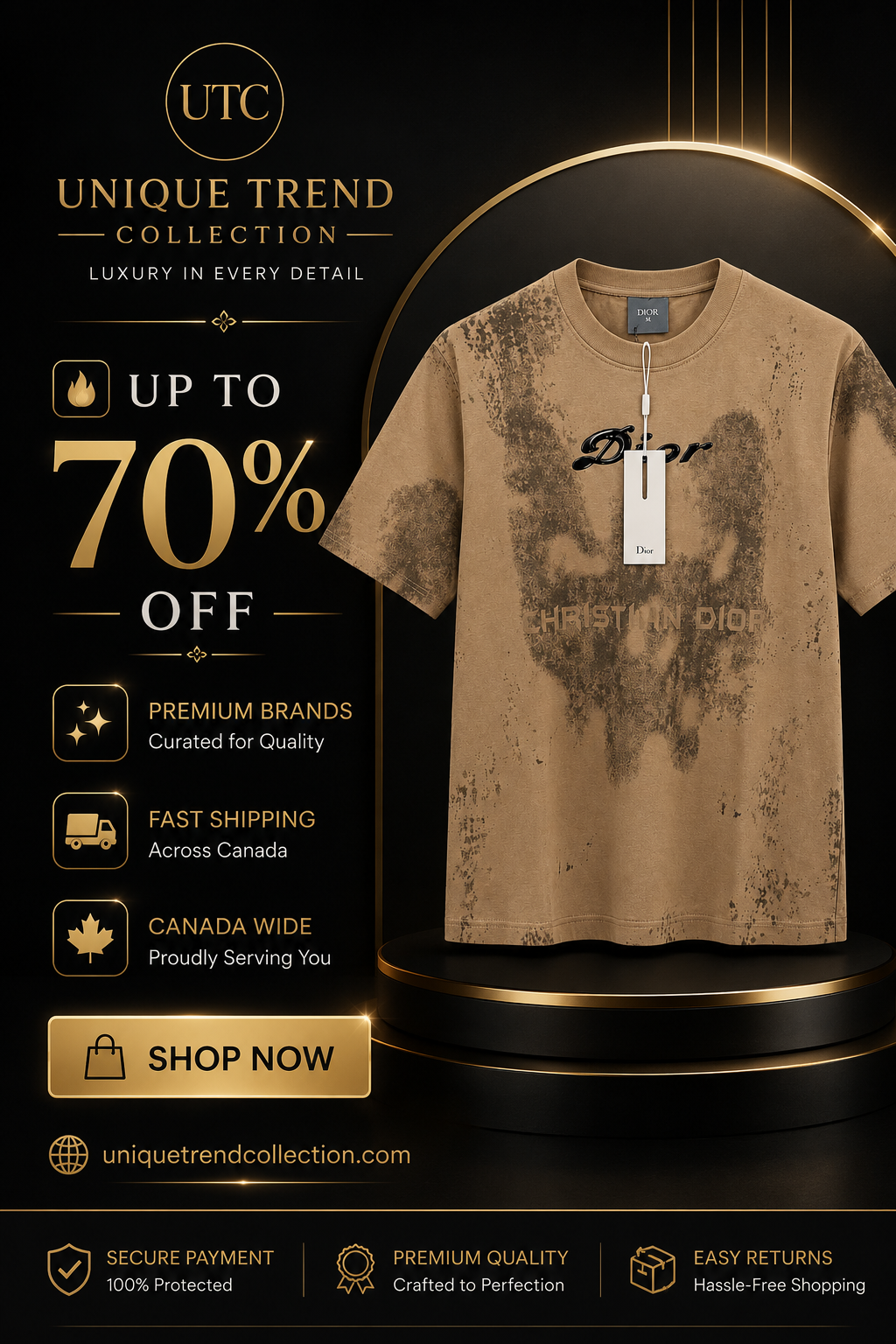 Premium Men's Beige Graphic Crew Neck T-Shirt | Soft Cotton Blend