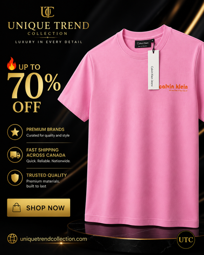 🌸✨ Calvin Klein Jeans Premium Pink Logo T-Shirt 👕 | 100% Authentic 💎 Soft Cotton Crew Neck | Luxury Everyday Style 🔥