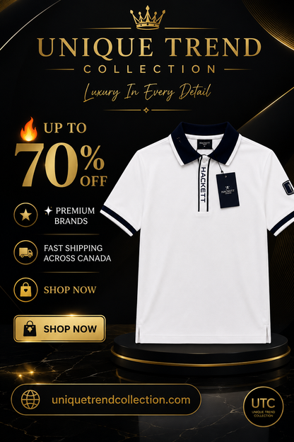 🔥 Hackett London Men's Premium White Polo Shirt | Luxury Cotton Smart Casual Golf Polo 👕