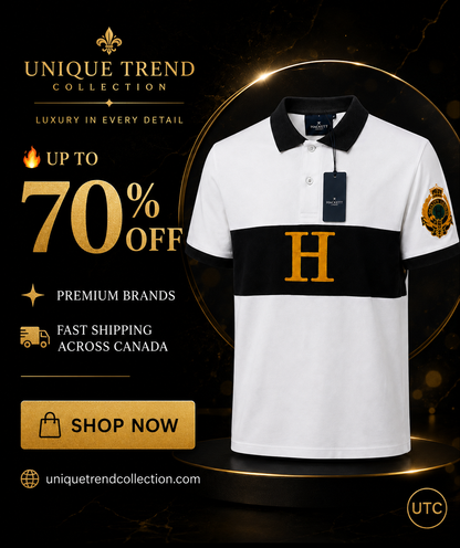 👕✨ Premium Men's Color Block Polo Shirt | Luxury Cotton Blend | Modern Smart Casual