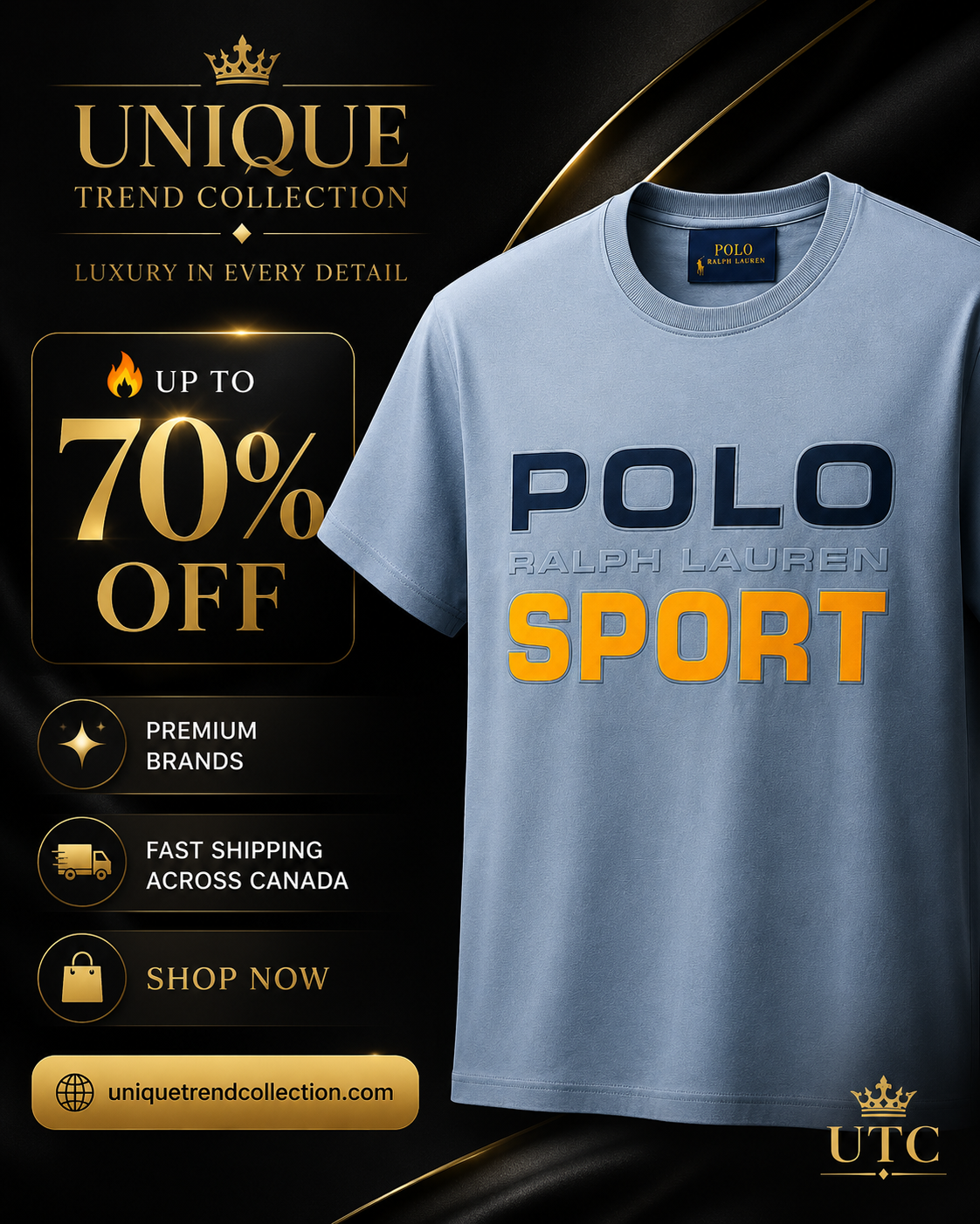Polo Ralph Lauren Sport Men's Premium Cotton Crew Neck T-Shirt | Sky Blue | Soft Casual Tee