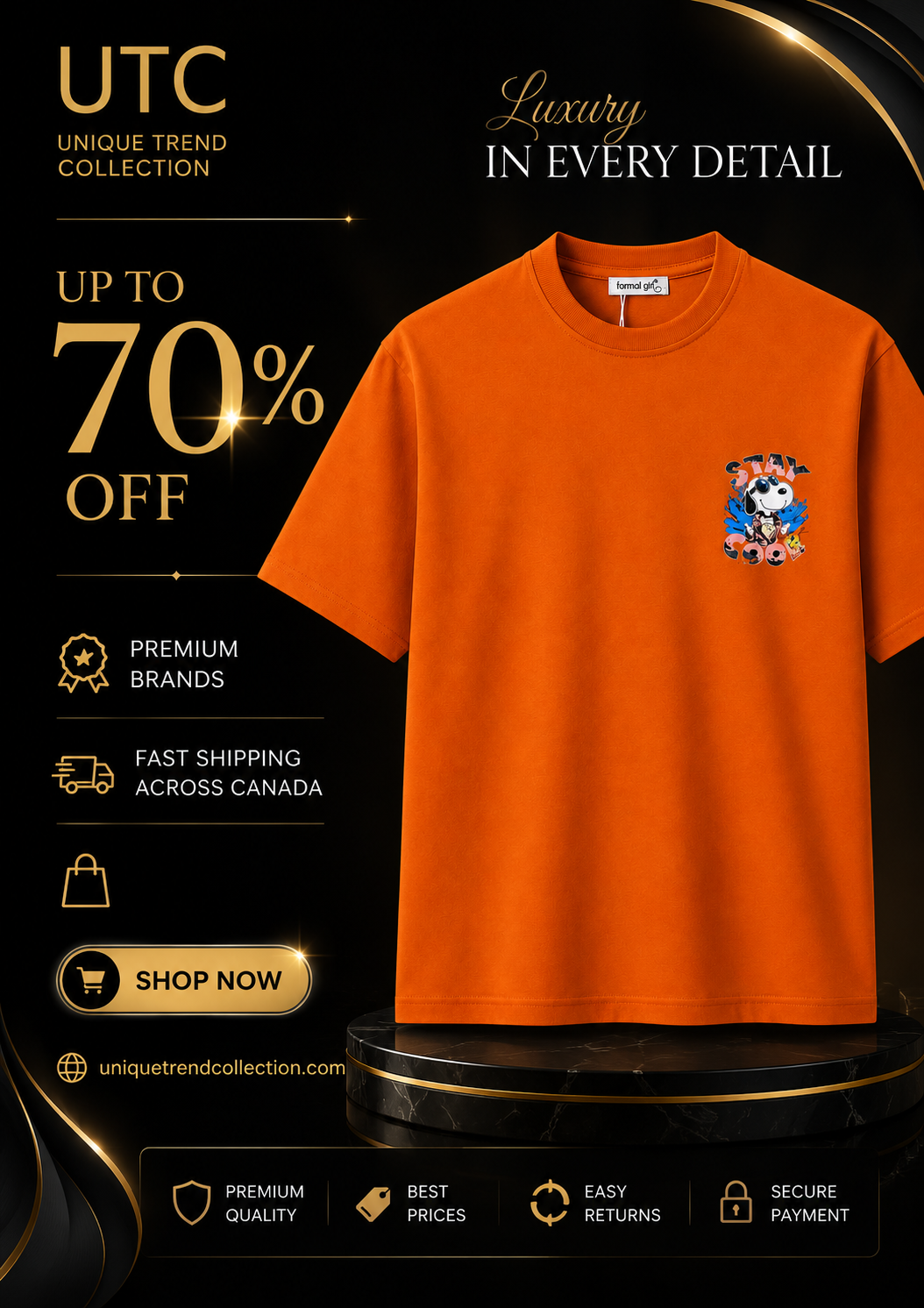 Women’s Premium Orange Graphic T-Shirt – Stay Cool Casual Crew Neck Tee
