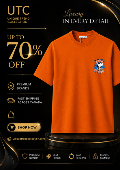 Women’s Premium Orange Graphic T-Shirt – Stay Cool Casual Crew Neck Tee