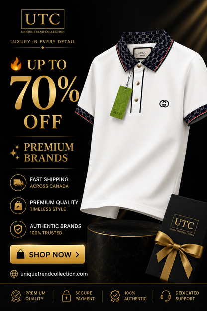 🤍 Gucci Men's Premium White Polo Shirt | Luxury Cotton Short Sleeve Polo