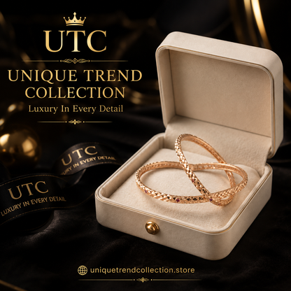 ✨ Traditional Indian Rose Gold-Tone Diamond Cut Bangle Set | Elegant Women's Kada (Pair)