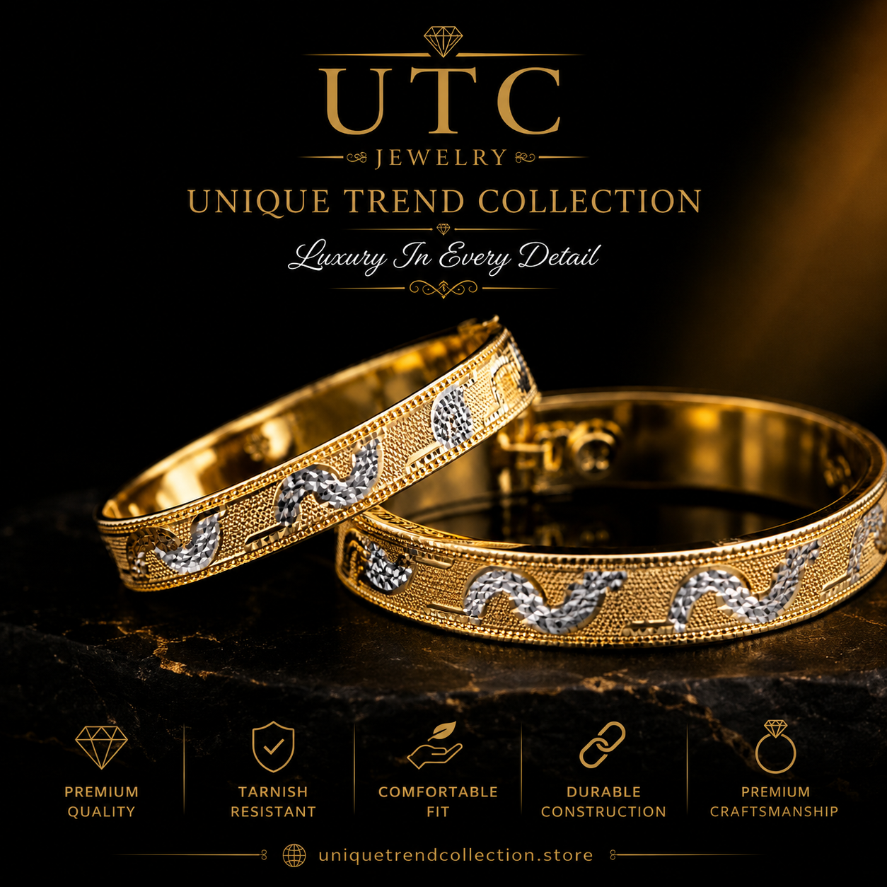 ✨ Traditional Indian Gold-Tone Designer Bangle | Ethnic Women's Kada Bracelet