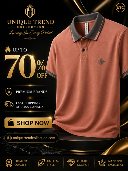 🏆 Premium Men's Polo Shirt | Soft Cotton Blend | Smart Casual | Dusty Rose 👕
