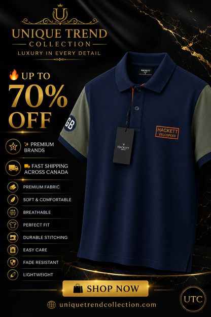 💙 Hackett London Velospeed Men's Premium Polo Shirt 👕✨ | Navy Blue Performance Cotton | 100% Authentic