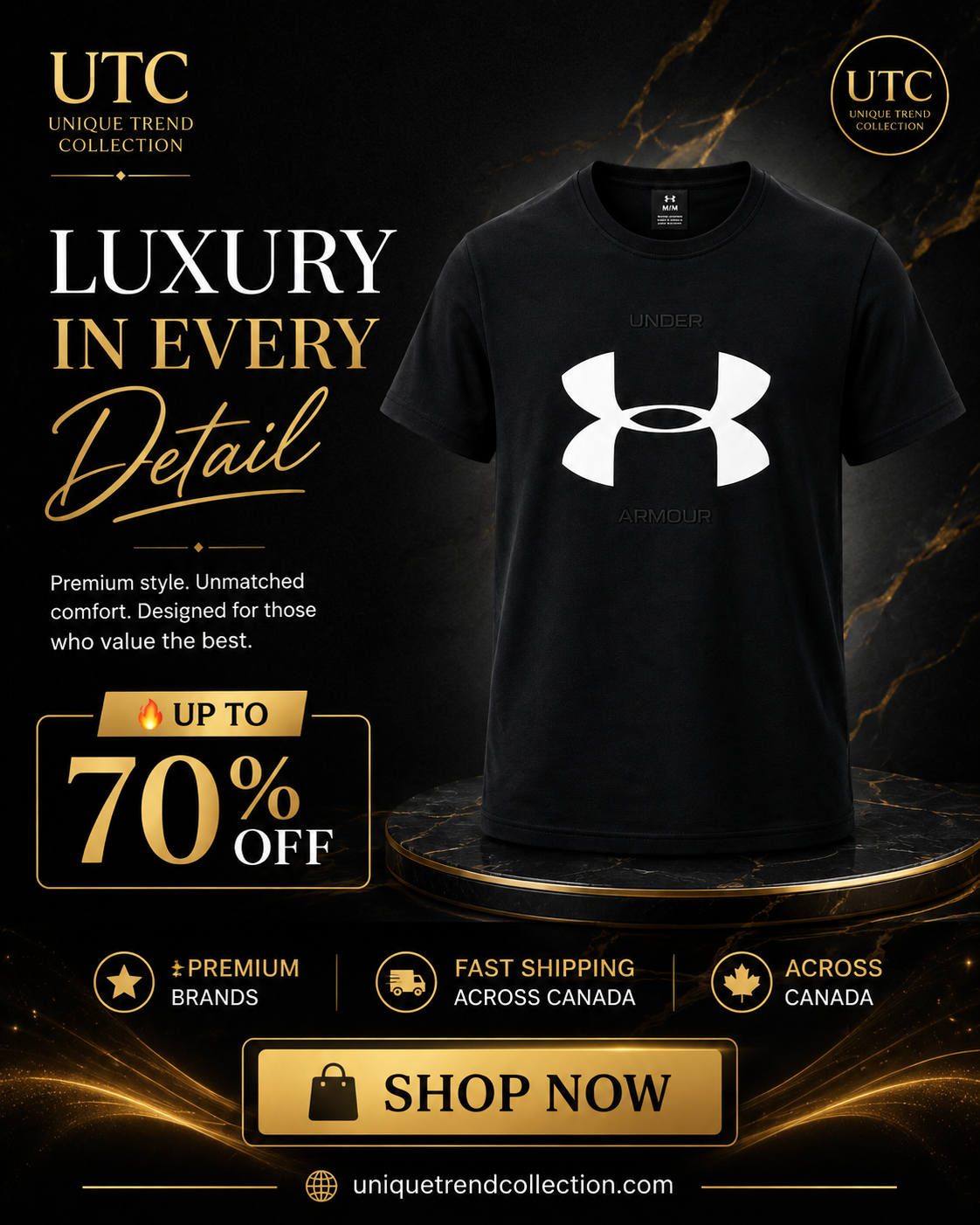 Under Armour Men's Sportstyle Big Logo T-Shirt – Black | Premium Cotton Athletic Tee