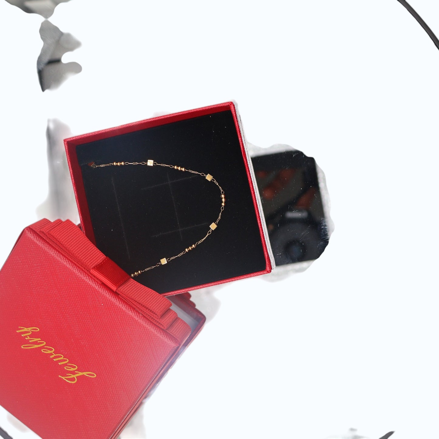 ✨ Minimalist Gold Cube Chain Necklace for Women | Elegant Lightweight Jewelry | Perfect Gift