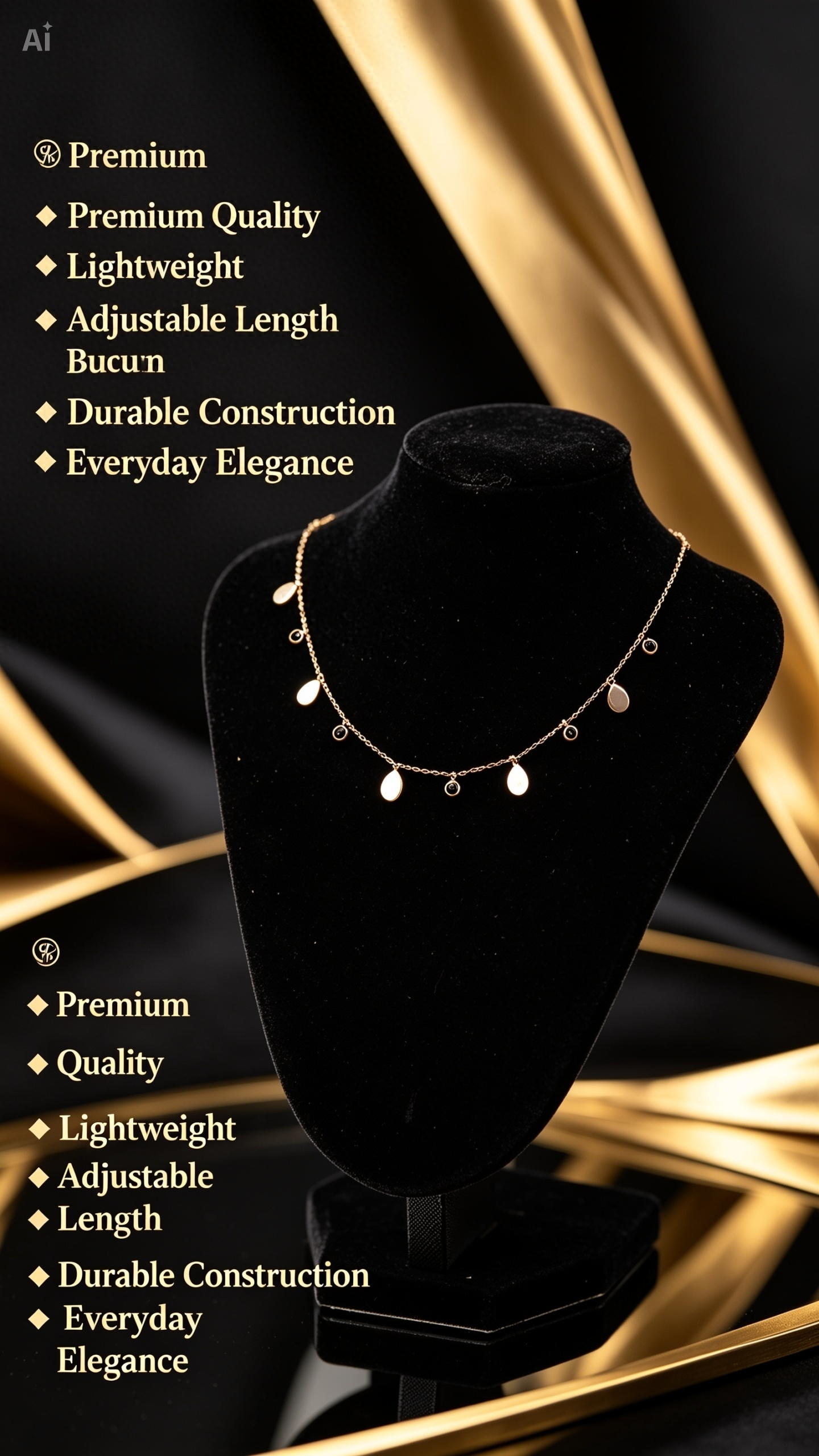 Rose Gold Dainty Charm Necklace for Women | Adjustable Luxury Minimalist Necklace | Unique Trend Collection