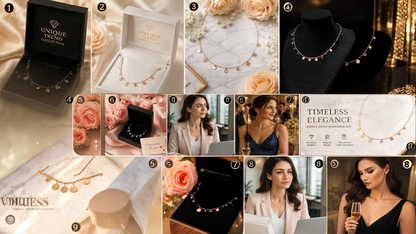 Rose Gold Dainty Charm Necklace for Women | Adjustable Luxury Minimalist Necklace | Unique Trend Collection
