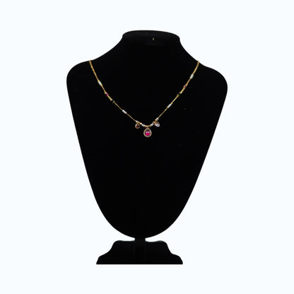 💖 Pink Crystal & Pearl Charm Necklace for Women | UTC Jewelry
