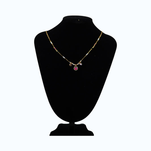 💖 Pink Crystal & Pearl Charm Necklace for Women | UTC Jewelry