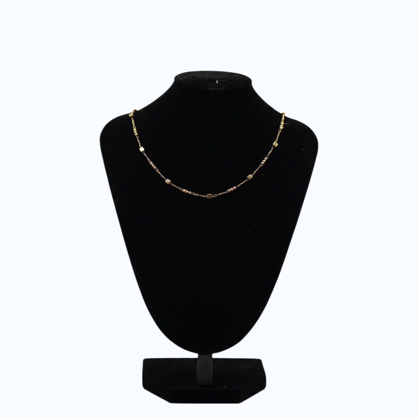 ✨ Minimalist Gold Cube Chain Necklace for Women | Elegant Lightweight Jewelry | Perfect Gift