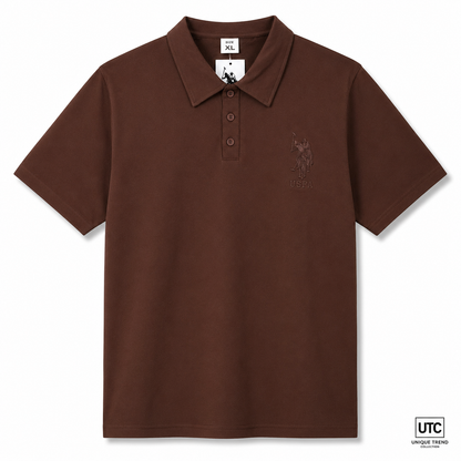Women’s Premium Brown Embroidered Polo T-Shirt – Classic Short Sleeve