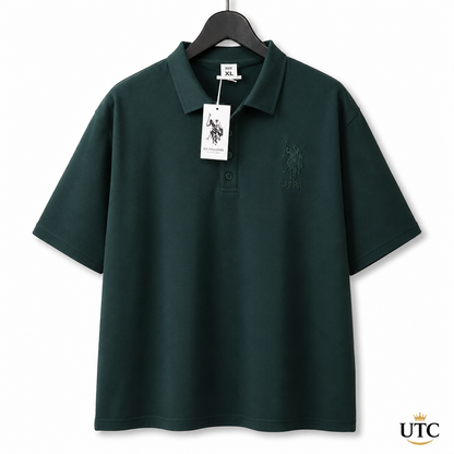 Women’s Premium Dark Green Embroidered Polo T-Shirt – Classic Short Sleeve