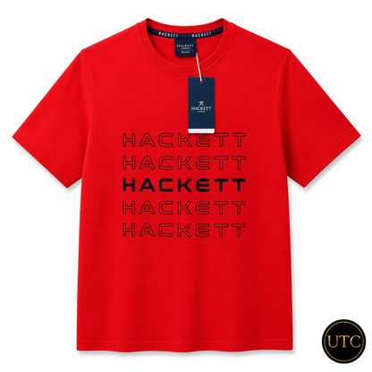 🔴✨ Hackett London Men's Premium Red Logo T-Shirt 👕 | 💎 Soft Cotton Crew Neck | 🇬🇧 Luxury British Style | 🇨🇦 Fast Shipping