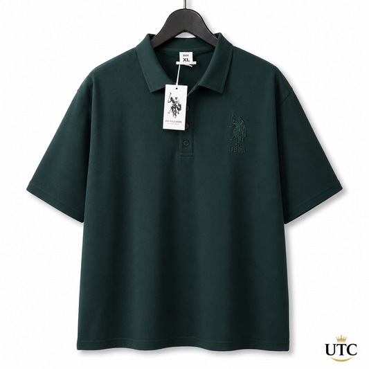 U.S. Polo Assn. Women's Premium Dark Green Cotton Polo Shirt | Classic Short Sleeve Casual Golf Tee