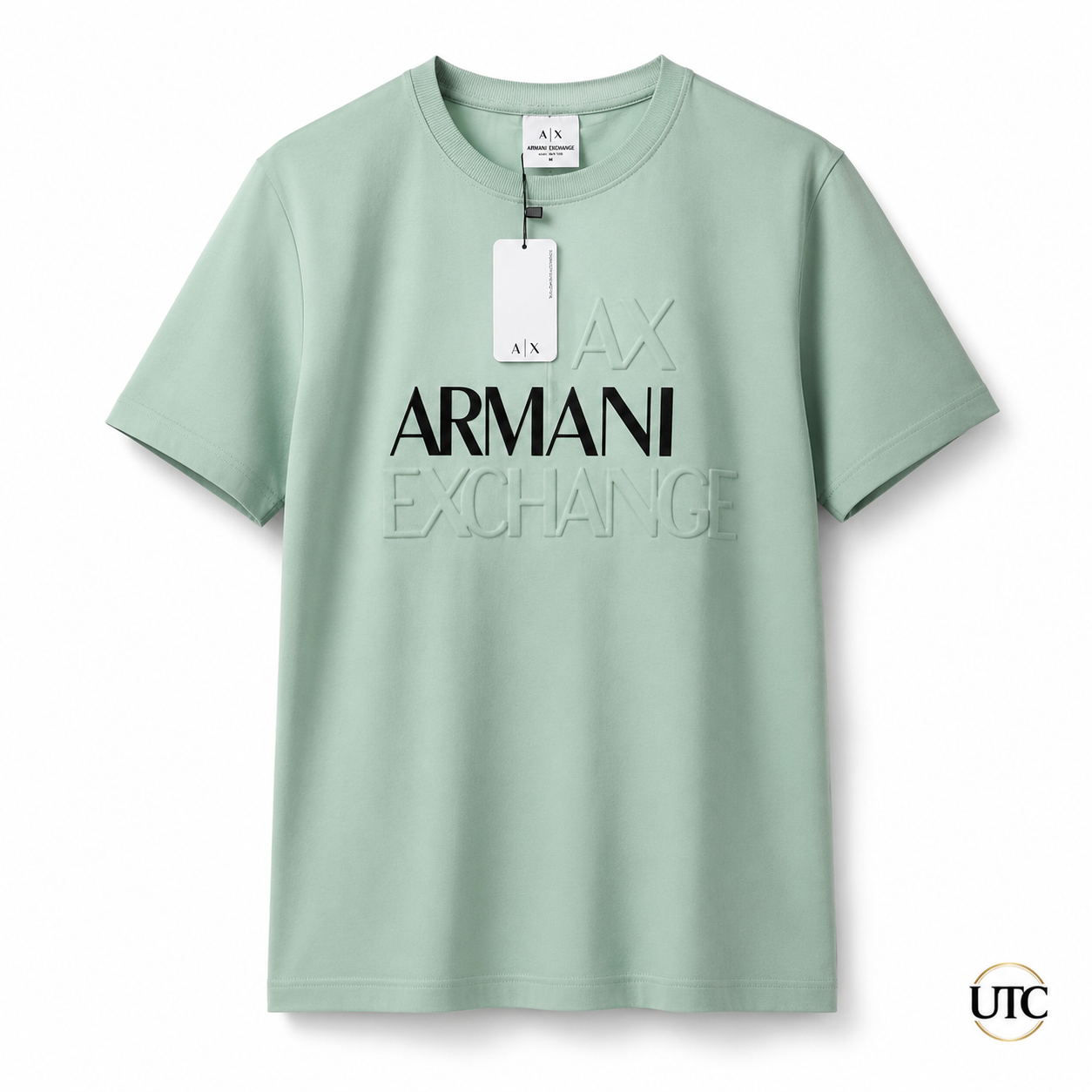 Armani Exchange Men's Logo T-Shirt – Premium Cotton Crew Neck | Mint Green | A|X