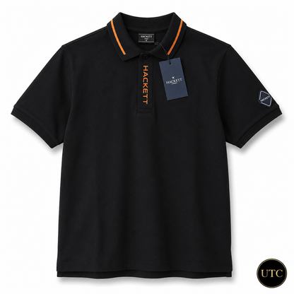 🖤 Hackett London Men's Premium Black Polo Shirt 👕✨ | Luxury Cotton | Smart Casual
