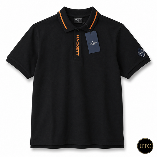 🖤 Hackett London Men's Premium Black Polo Shirt 👕✨ | Luxury Cotton | Smart Casual