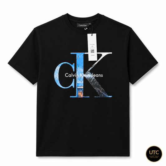 Calvin Klein Jeans Men's Black Graphic Logo T-Shirt | Premium Cotton Crew Neck