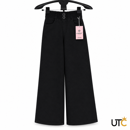 LIMORE Women’s Black Wide-Leg Jeans | Elastic Waist