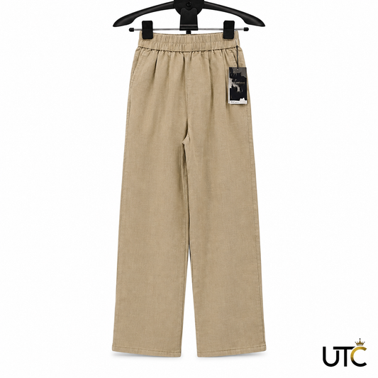 LIMORE Women’s Beige Wide-Leg Palazzo Pants | Elastic Waist