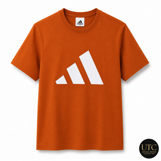 Adidas Men's Essentials Big Logo T-Shirt – Orange | Premium Cotton Crew Neck | Originals