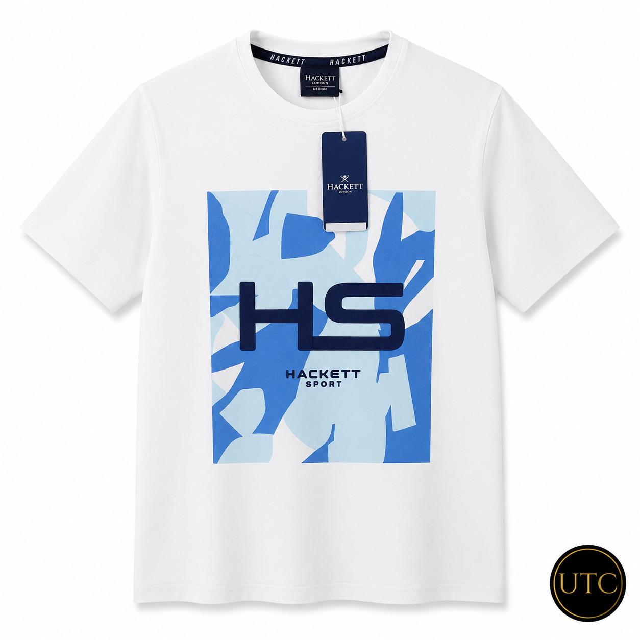 🤍✨ Hackett London Men's Premium White Graphic T-Shirt 👕 | 💎 Soft Cotton Crew Neck | 🇬🇧 Luxury British Style | 🇨🇦 Fast Shipping