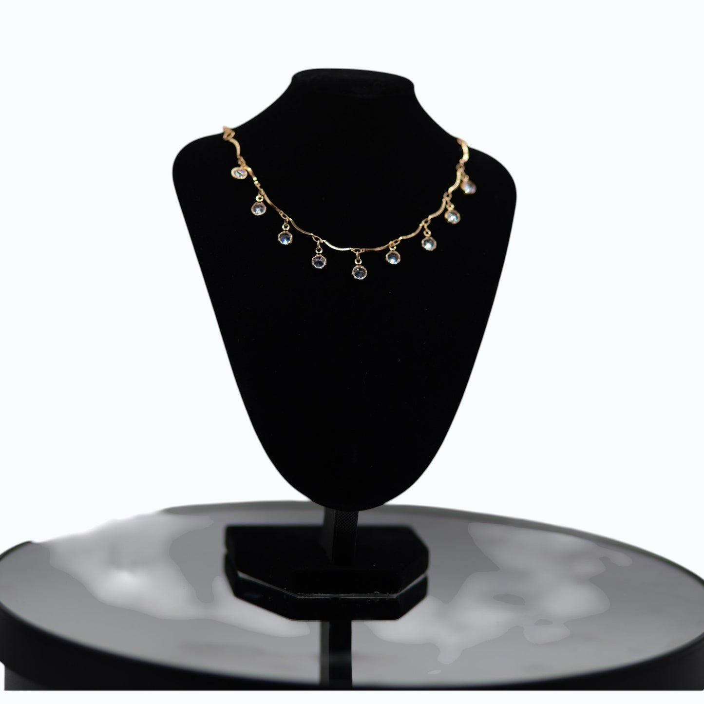 ✨ UTC Luxury Crystal Drop Necklace for Women | Elegant Gold-Tone Adjustable Jewelry ✨